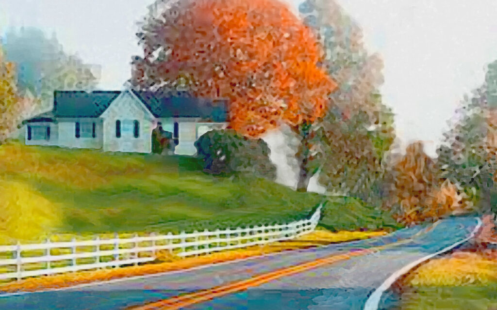 painting of house on Albright Road